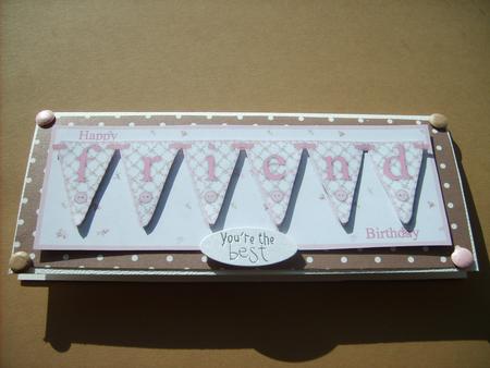 Trellis Flowers Friend Large Dl Bunting Card by ANGELA STYLES