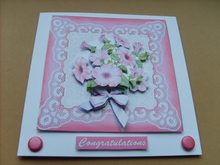 Pink Petunias on Lace by ANGELA STYLES