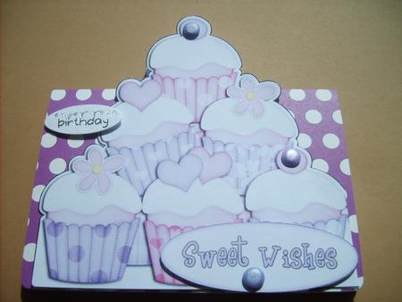 Cupcakes Felties Shaped Card by ANGELA STYLES