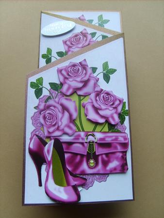 Floral and Shoe Cascade Card Front by ANGELA STYLES