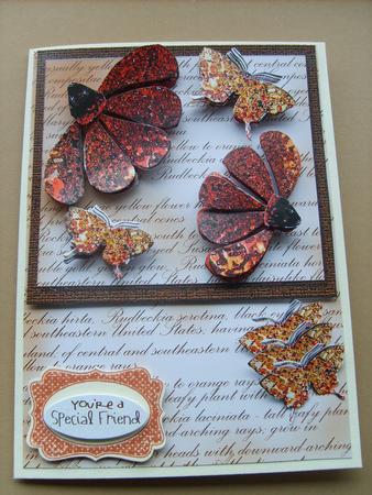 Rusty Rudbeckia Daisies & Butterflies by ANGELA STYLES
