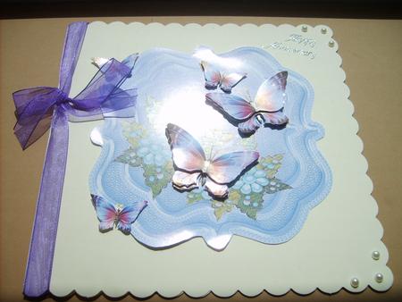 Bleu Butterflie on Bleu Satin by ANGELA STYLES