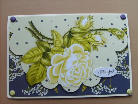Floral Envelope Card with Antique Rose by ANGELA STYLES
