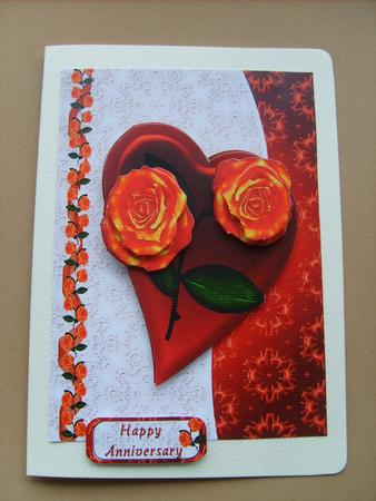 Copper Roses Birthday or Anniversary Card by ANGELA STYLES