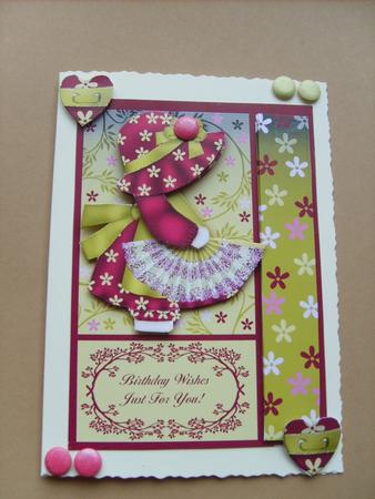 Cute Summer Bonnet Girl Quick Card by ANGELA STYLES