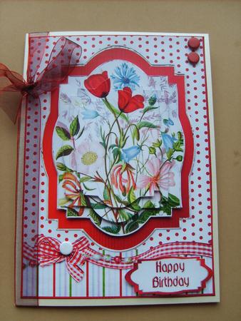 Vintage Wildflowers Pyramid Card by ANGELA STYLES