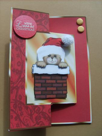 Teddy in Chimney Granddaughter Fold Back by ANGELA STYLES