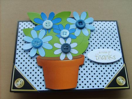 Flower Pot Over the Edge Blue Shades by ANGELA STYLES