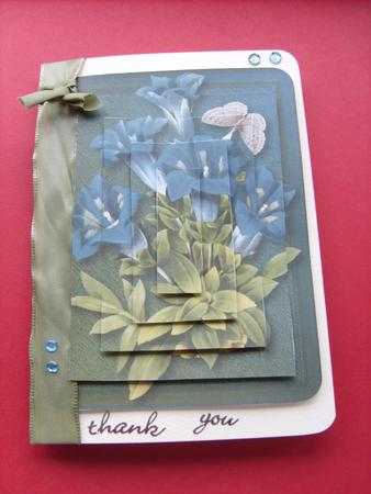 Gentian & Butterfly Pyramage by ANGELA STYLES