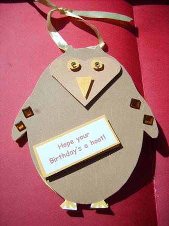 Owl Shaped Card by ANGELA STYLES