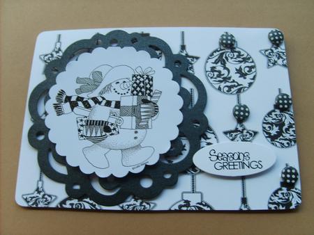 Bauble Black and White Background by ANGELA STYLES