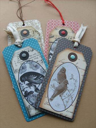 Vintage Bird Tags by ANGELA STYLES