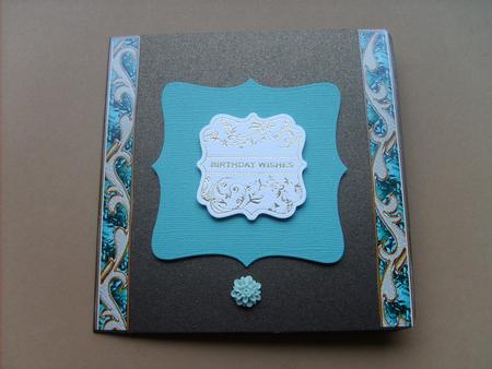Elegant Jewelled Borders in Aqua by ANGELA STYLES