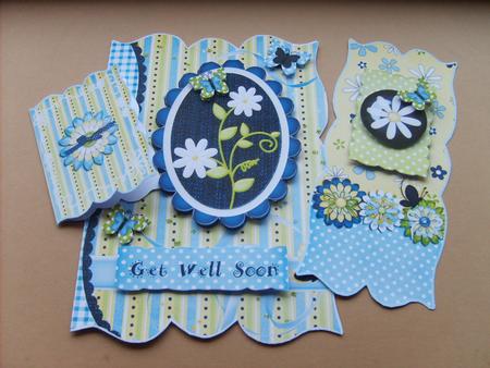 Mini Kit - 5x7 Denim&daisies Bracket Card by ANGELA STYLES
