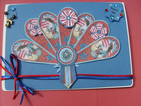 Vintage 4th July Patriotic Lady Fan Sheet 2 by ANGELA STYLES