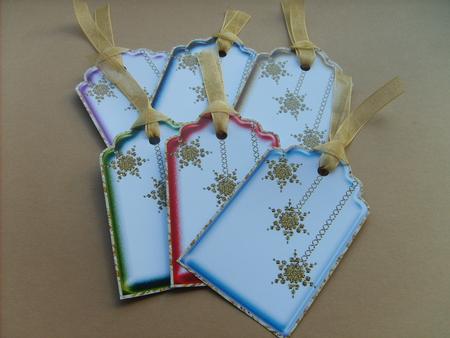 Tags with Three Snowflakes Set 2 by ANGELA STYLES