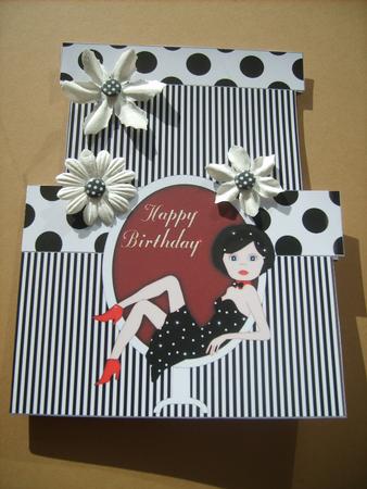 Hat Box Black Stripe Birthday by ANGELA STYLES