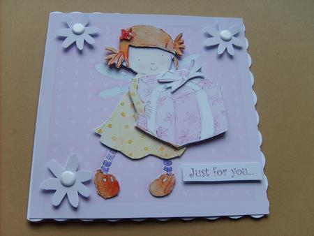 Fairy and Present Decoupage Quick Card by ANGELA STYLES