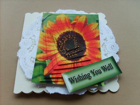 Orange Sunflower Twisted Pyramid by ANGELA STYLES