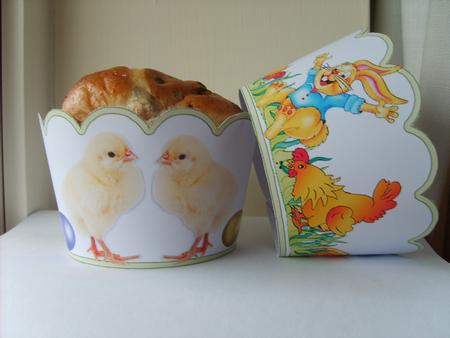 2 x Easter Cup Cake Wrappers - Lambs Eggs & Chicks by ANGELA STYLES
