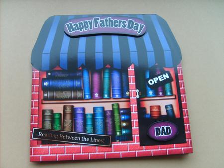 The Little Book Shop Shaped Card Decoupage N Greetings by ANGELA STYLES