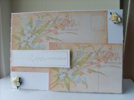 Vintage Floral Postcard Background Paper by ANGELA STYLES