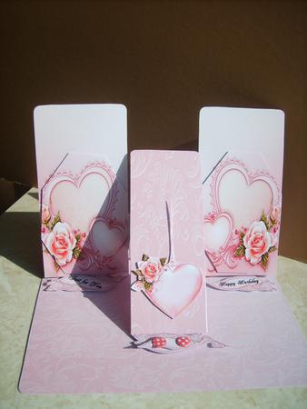 Triple Easel Twist Pink Hearts by ANGELA STYLES