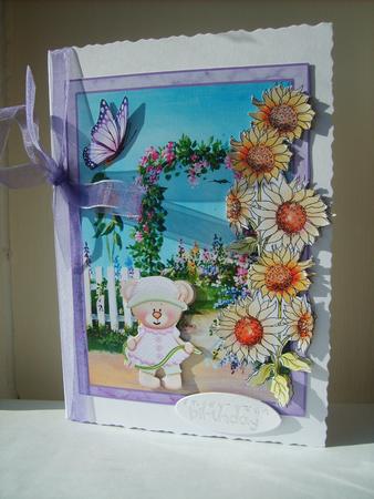 Over the Edge Watering the Sunflowers Topper by ANGELA STYLES
