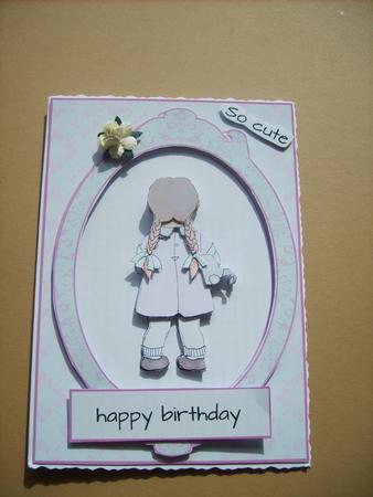 So Cute, A6 Card Front with Decoupage by ANGELA STYLES