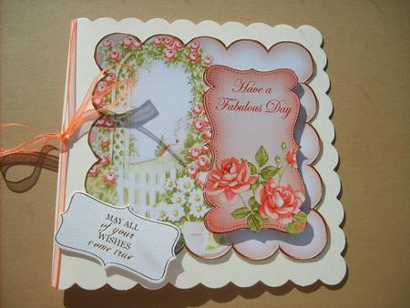 Peach Rose Arch Fabulous Day 8in Scallop Topper by ANGELA STYLES