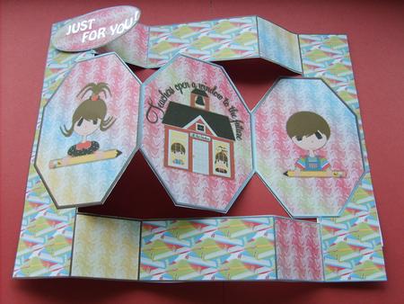 Teacher or Childs First Day Octagon Pop Up Card by ANGELA STYLES