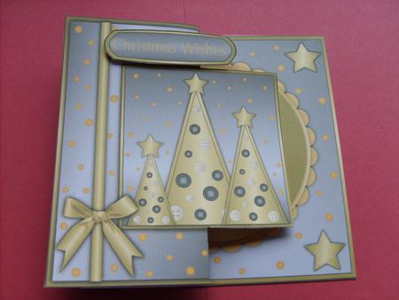 Button Christmas Trees Fold Back Grey by ANGELA STYLES