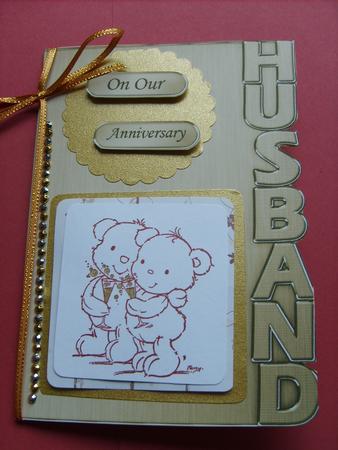 5 x 7 Elegant Metallic Husband Shaped Card by ANGELA STYLES