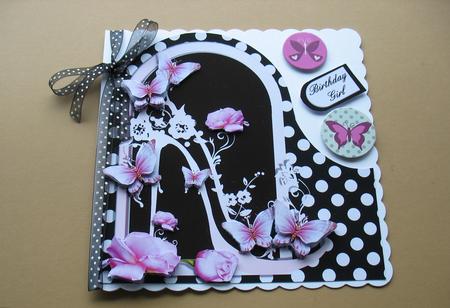 The Butterfly Shoe Boutique Shaped Card by ANGELA STYLES