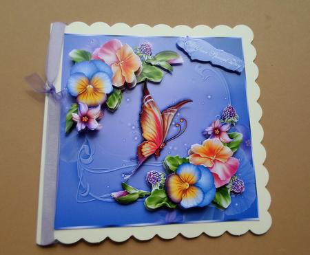 Summer Pansies 8" Square Card Mini-kit by ANGELA STYLES