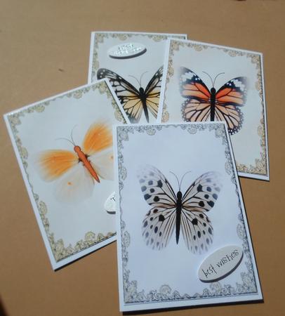 4 Vintage Butterflie Toppers by ANGELA STYLES