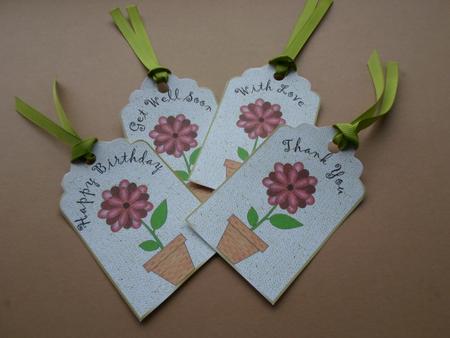 Flower in a Pot Various Occasion Tags 1 by ANGELA STYLES