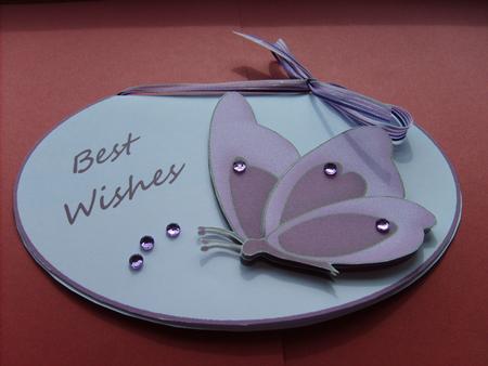 Pink Butterfly Best Wishes Wobble Card by ANGELA STYLES