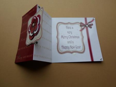 No Hole Fold Back Card in Cream & Burgundy by ANGELA STYLES