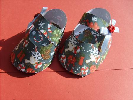 Christmas Jumble 3D Baby Shoes in Blue by ANGELA STYLES