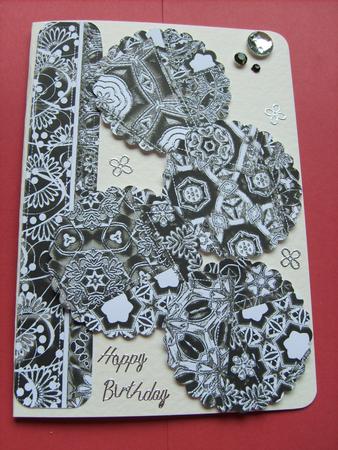 Monochrome Embossed Patchwork with Border Backing Pape by ANGELA STYLES