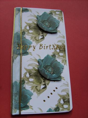 Teal Anemone Background Large Flower by ANGELA STYLES