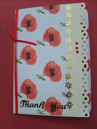 Poppy on Cream Background Large Flower by ANGELA STYLES