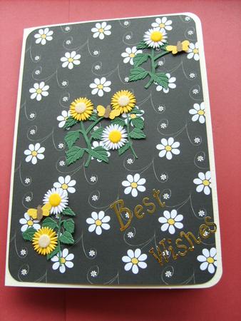 Daisy on Black Backing Paper Small Design by ANGELA STYLES
