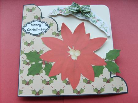 Red Poinsettia Cut and Fold Card by ANGELA STYLES