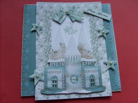 Christmas Snow House in Holly Frame by ANGELA STYLES