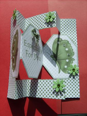 Green Butterfly 3 Panel Pop Up Card by ANGELA STYLES