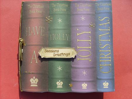 Merry Christmas Books Shaped Card by ANGELA STYLES