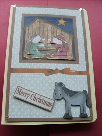 Christmas Nativity Pyramid Card Front by ANGELA STYLES