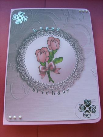 Roses and Metallic Lace Matching Insert A5 Portrait by ANGELA STYLES